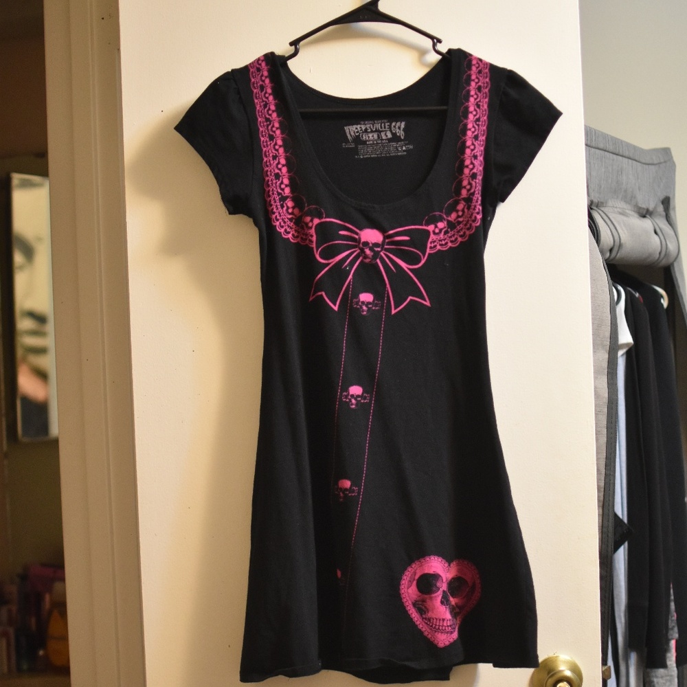 Pink & Black Skull Dress